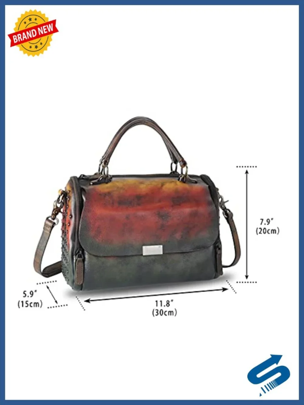 Genuine Leather Vintage Handmade Top Handle Satchel Crossbody Bag